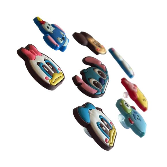NEW Lilo Stitch Mickey Mouse SHOE CHARMS 8pc For Rubber Clogs Bags + Donald Duck - Picture 2 of 6